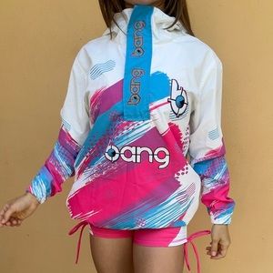 Bang energy rain jacket with bag!!
